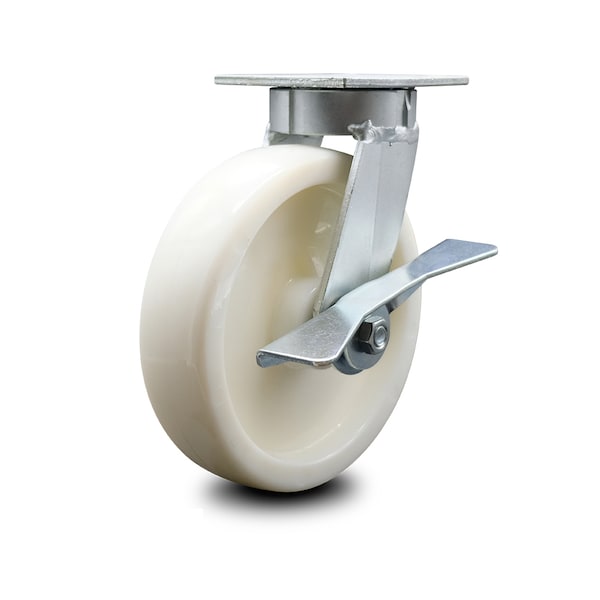 8 Inch Kingpinless Nylon Wheel Swivel Caster with Brake